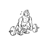 Dibujo para colorear Dibujo De Un Hombre Levantando Pesas Para Pintar Y Colorear