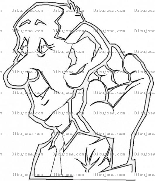 Dibujo para colorear Dibujo De Viejo Sordo Para Pintar Y Colorear