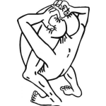 Dibujo para colorear Dibujo De Hombre Escondido En Su Trasero Para Pintar Y Colorear