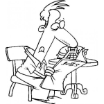 Dibujo para colorear Colorear Hombre Buscando Trabajo En Los Clasificados Del Periodico