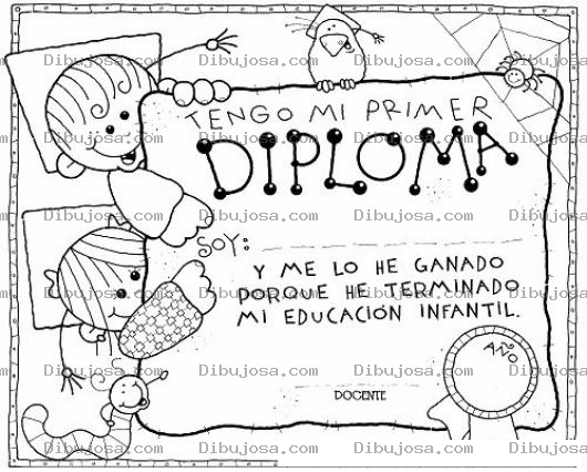 Dibujo para colorear Dibujo De Un Diploma Para Ninos Para Imprimir Y Colorear Mi Primer Diploma