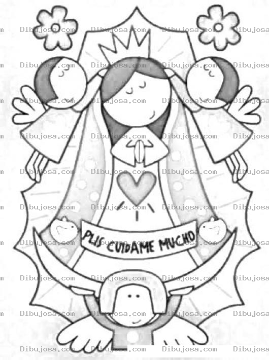 Dibujo para colorear Virgen Plis Para Pintar Y Colorear Plis Cuidame Mucho Virgen Please Virgen