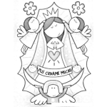 Dibujo para colorear Virgen Plis Para Pintar Y Colorear Plis Cuidame Mucho Virgen Please Virgen