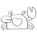 Dibujo para colorear Dibujo De Cangrejo Enamorado Para Pintar Y Colorear
