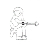 Dibujo para colorear Dibujo De Nino Tocando Guitarra Para Colorear