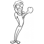 Dibujo para colorear Dibujo De Hombre Enamorado Para Pintar Y Colorear El Corazon Me Hace Pum Pum Con Ojos De Corazon Y Corazon Salido Del Pecho