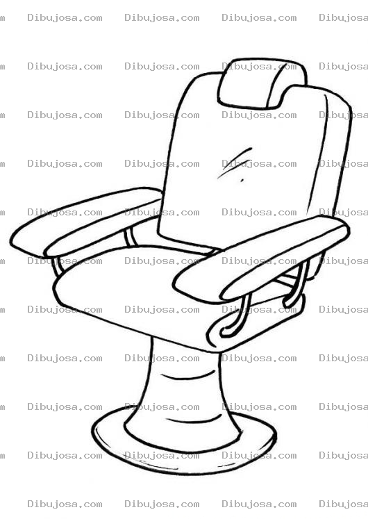 Dibujo para colorear Silla De Peluquero Barbero Para Pintar Y Colorear