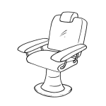 Dibujo para colorear Silla De Peluquero Barbero Para Pintar Y Colorear