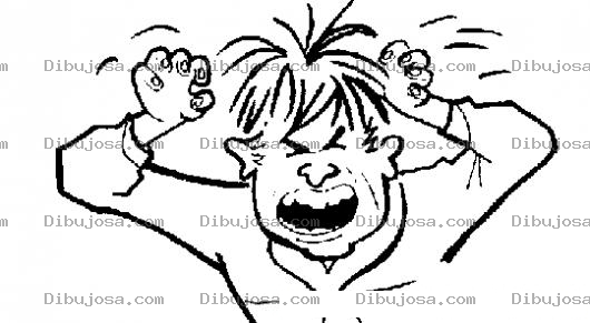 Dibujo para colorear Dibujo De Hombre Llorando Enojado Rabioso Histerico Y Desesperado Para Colorear