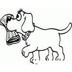 Dibujo para colorear Perro Con Periodico Para Colorear