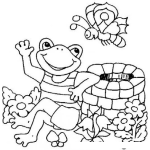 Dibujo para colorear Rana En El Pozo De Los Deseos Para Colorear