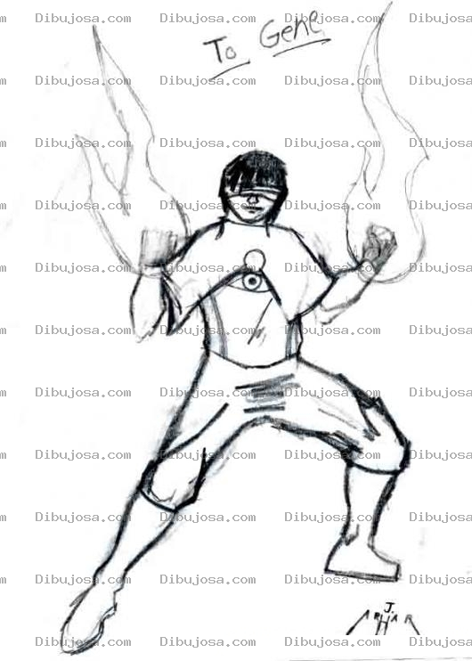 Dibujo para colorear Dibujo Del Hombre Fuego Para Pintar Y Colorear
