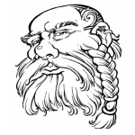 Dibujo para colorear Dibujo De Viejo Con Arete Barbudo Con Barba Trenzada Para Pintar Y Colorear Pelon Con Cabeza Tatuada Y Barba Con Trenza