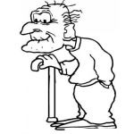 Dibujo para colorear Dibujo De Abuelito Con Baston Para Pintar Y Colorear