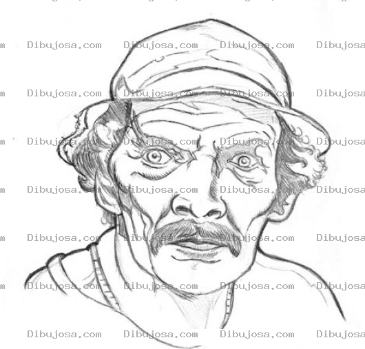 Dibujo para colorear La Cara De Don Ramon Para Pintar Y Colorear