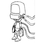 Dibujo para colorear Dibujo De Roboto Con Cables Para Colorear