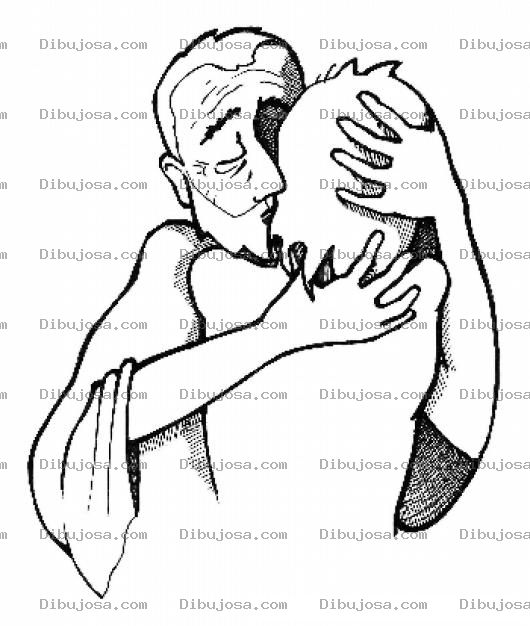 Dibujo para colorear Papa Besando A Hijo Prodigo Para Pintar Y Colorear