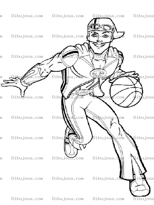 Dibujo para colorear Colorear A Sportacus Con Pelota De Basketball