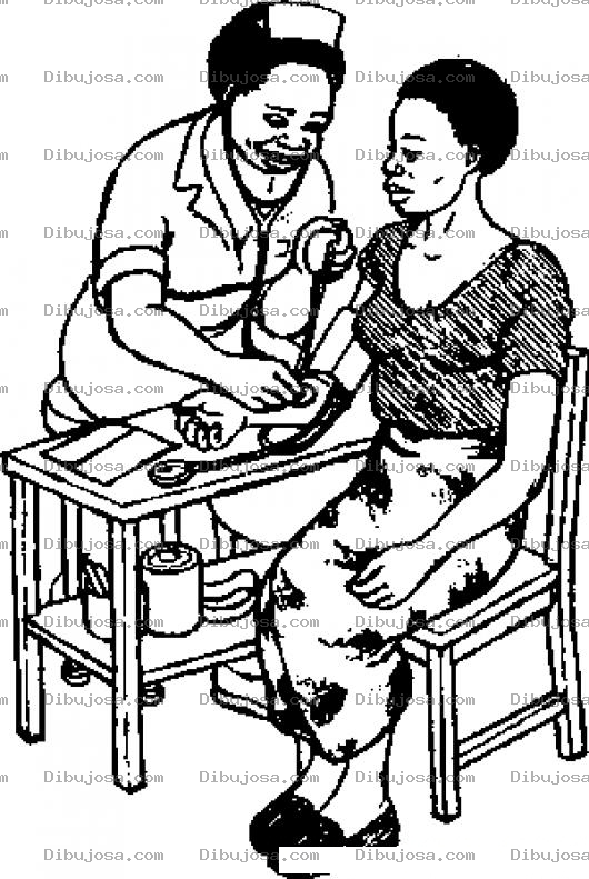 Dibujo para colorear Dibujo De Doctora Tomando La Presion A Una Pasiente Para Pintar Y Colorear