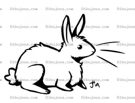 Dibujo para colorear Dibujo De Conejo Ladrando Para Pintar Y Colorear