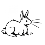 Dibujo para colorear Dibujo De Conejo Ladrando Para Pintar Y Colorear
