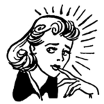 Dibujo para colorear Mujer Ansiosa Y Dudosa Para Pintar Y Colorear
