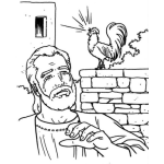 Dibujo para colorear Dibujo Biblico De Simon Pedro Negando A Cristo Antes Del Canto Del Gallo Para Pintar Y Colorear