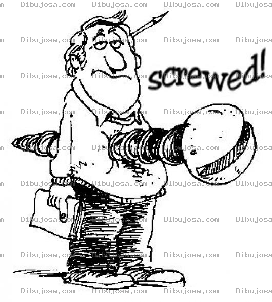 Dibujo para colorear Dibujo De Hombre Atornillado Para Pintar Y Colorear
