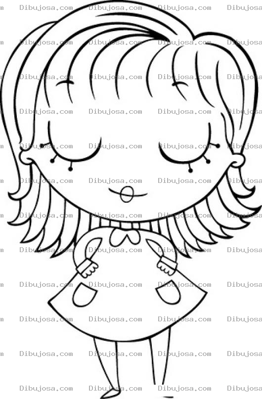 Dibujo para colorear Dibujo De Nina Con Vestidito Para Pintar Y Colorear