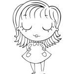 Dibujo para colorear Dibujo De Nina Con Vestidito Para Pintar Y Colorear