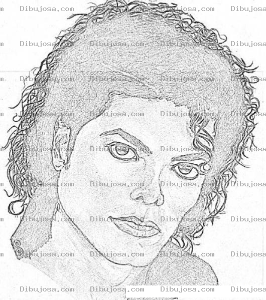 Dibujo para colorear Retrato De Michael Jackson Para Pintar Y Colorear