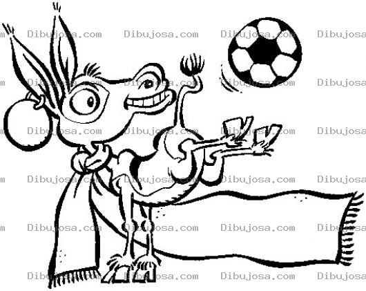 Dibujo para colorear Dibujo De Burro Pateando Balon De Futbol Para Pintar Y Colorear