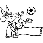 Dibujo para colorear Dibujo De Burro Pateando Balon De Futbol Para Pintar Y Colorear