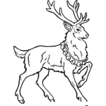 Dibujo para colorear Reno De Santa Claus Para Pintar Y Colorear