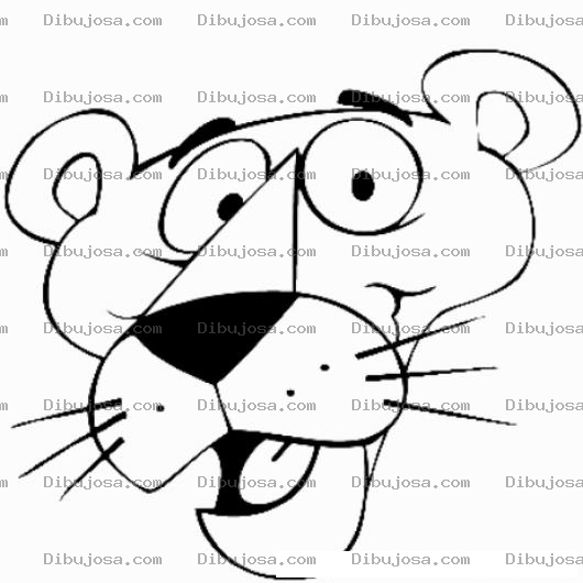 Dibujo para colorear Colorear cara de pantera rosa