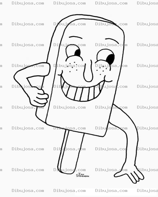 Dibujo para colorear Dibujo De Helado Con Cara Y Manos Para Pintar Y Colorear