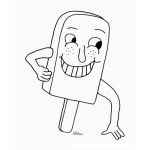 Dibujo para colorear Dibujo De Helado Con Cara Y Manos Para Pintar Y Colorear