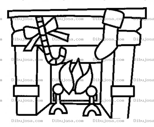 Dibujo para colorear Chimenea En Navidad Para Pintar Y Colorear