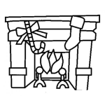 Dibujo para colorear Chimenea En Navidad Para Pintar Y Colorear