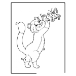 Dibujo para colorear colorear gato y mariposa