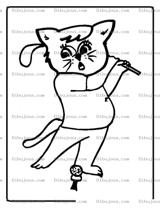Dibujo para colorear colorear gato jugando golf