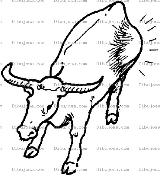 Dibujo para colorear Dibujo De Toro Con Dolor De Estomado Para Pintar Y Colorear Vaca Embarazada