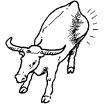 Dibujo para colorear Dibujo De Toro Con Dolor De Estomado Para Pintar Y Colorear Vaca Embarazada
