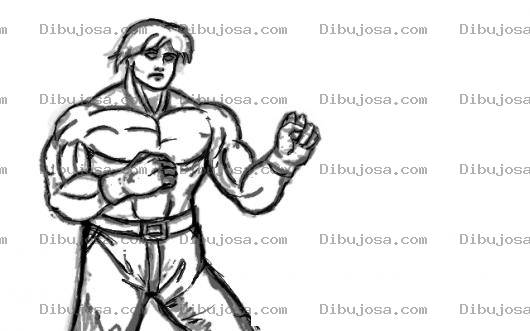 Dibujo para colorear Peleador Musculoso Para Pintar Y Colorear