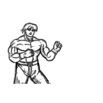 Dibujo para colorear Peleador Musculoso Para Pintar Y Colorear