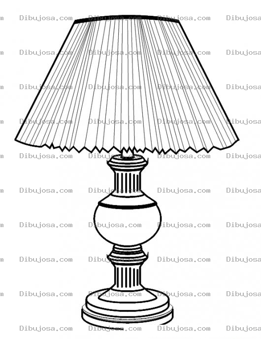 Dibujo para colorear Dibujo De Lampara De Mesita De Noche Para Pintar Y Colorear Lampara De Habitacion