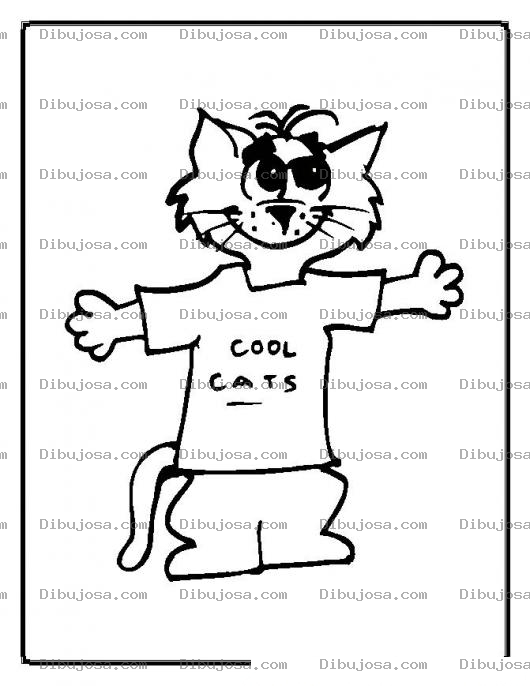 Dibujo para colorear colorear gato cholo