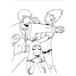 Dibujo para colorear Dibujo De Chicos Peleando Por Una Chica Para Pintar Y Colorear