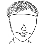 Dibujo para colorear Dibujo De Hombre Con Los Ojos Tapados Para Pintar Y Colorear