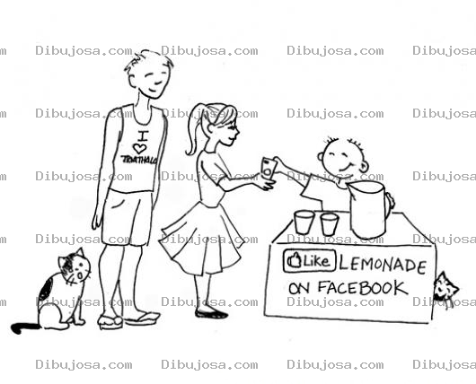 Dibujo para colorear Dibujo De Vendedor De Limonada En Facebook Para Pintar Y Colorear